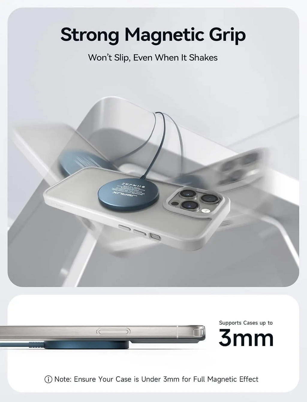 Charger for Iphone 17 Magsafe Wireless Charging, Compatible with Iphone 17 Air Pro Max/16/15/14/13/12 Series, Magnetic Mag Safe Charging Pad, Aluminum Alloy, USB & USB C Dual Ports - Blue