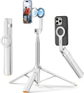 72'' Magnetic Selfie Stick Tripod for Iphone Magsafe – One-Click Open Stable Stand, Strong Magnetic Mount, 360° Rotation, Extendable Aluminum Tripod with Bluetooth Remote for Travel & Video Recording