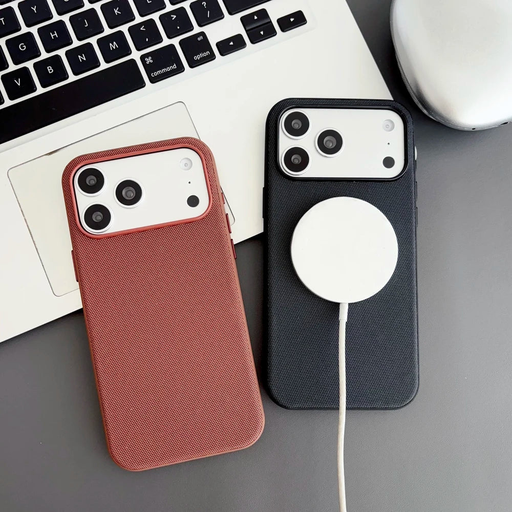 Magnetic Techwoven Case for Iphone 18 17 Pro Max 16 15 14 plus for Magsafe Wireless Charging Technology Woven Shockproof Cover
