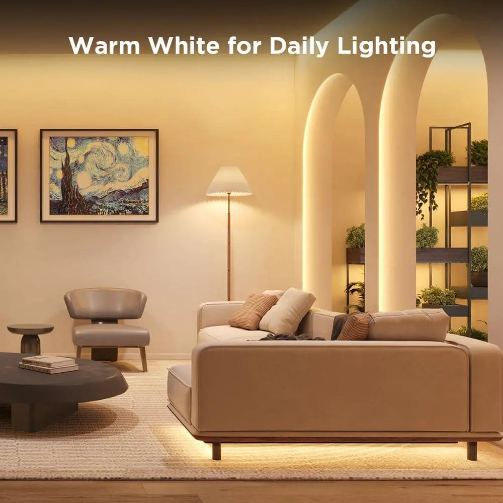 RGBICW 24.6 Ft. Smart Plug-In Dimmable Uncuttable Color-Changing Integrated LED Strip Light (1-Pack)